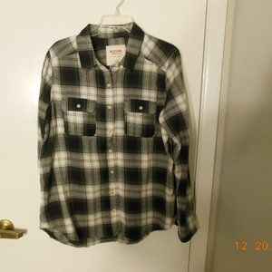 New Mossimo Black & White Plaid Shirt- XL
